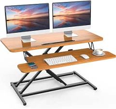 ERGOMAKER Stehpult Höhenverstellbarer Schreibtisch, 91 x 40cm Schnell Sitz Steh Computertisch für Zwei Monitore NUOVA (SCATOLA ROVINATA)