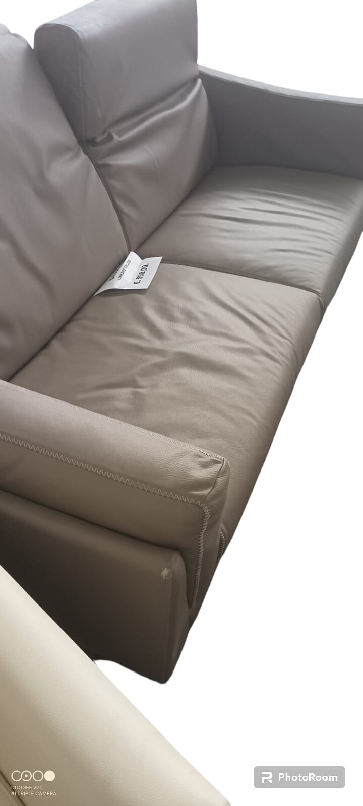 Divano esposizione ecopelle 200cm beige