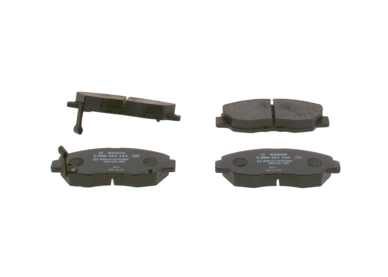 Bosch BP575 Pastiglie Freno, Asse Anteriore, Certificato ECE-R90, 1 Set di 4 Pastiglie 0 986 461 124 OE 45022-SNA-A52 — HONDA