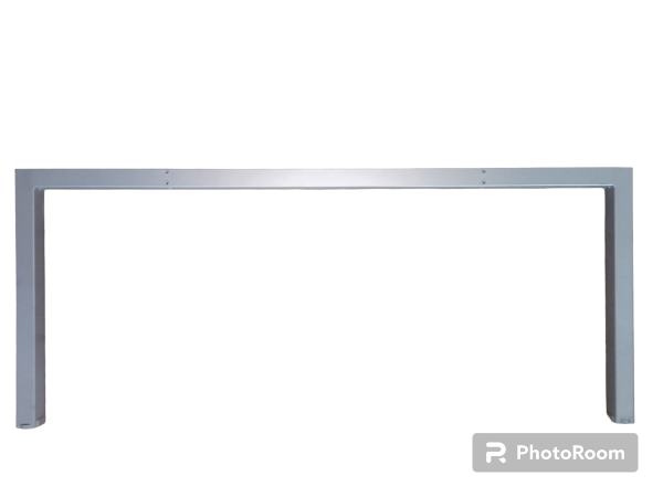 coppia gambe scrivana supporto per tavolo acciaio vernciata satinato grigio piedini regolabili (2 PEZZI) 165xh70