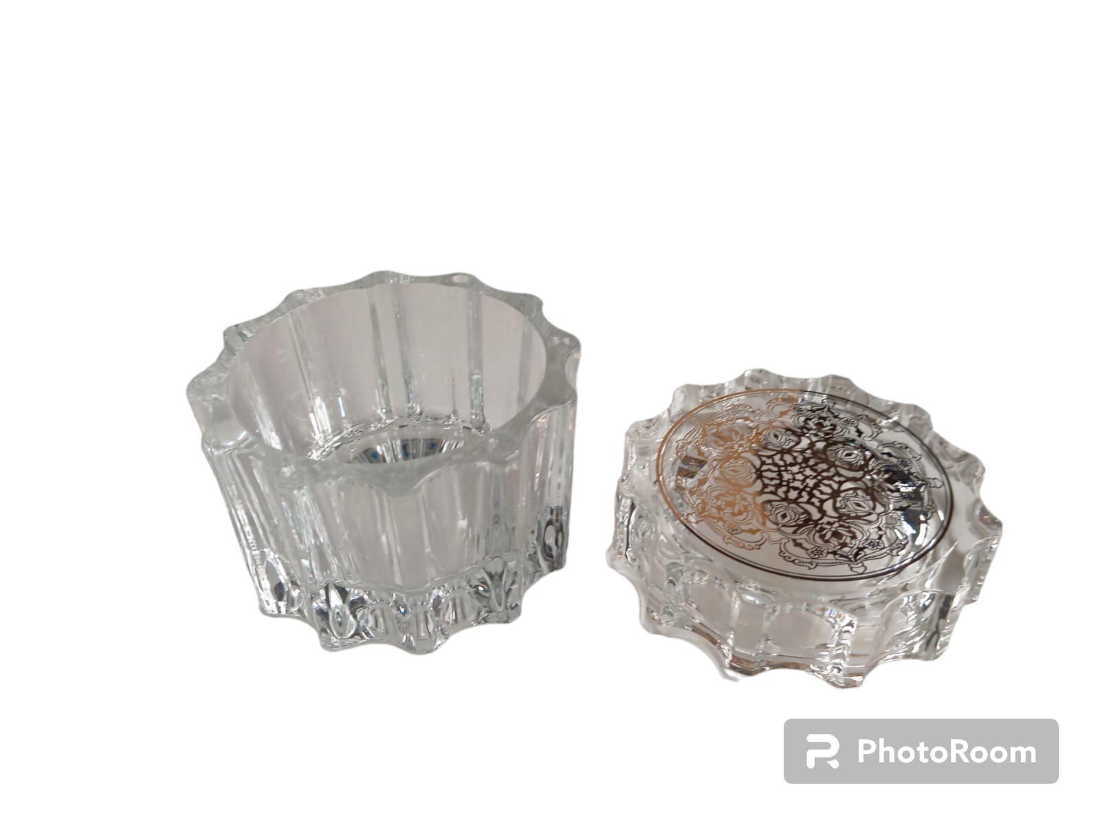 barattolino in vetro con coperchio porta gioie lidded jar sun small intarsio linea egizia filo d'oro