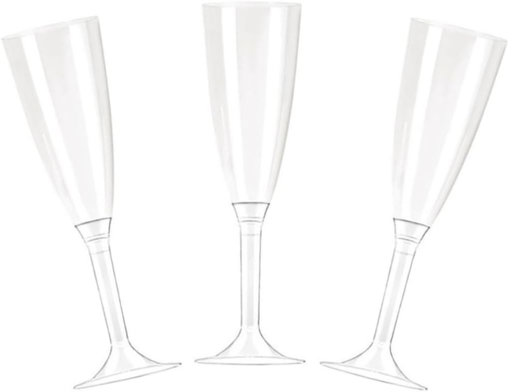 PZ 50 CALICE FLUTE TRASPARENTE CHAMPAGNE BICCHIERI PROSECCO TRASPARENTI HAPPY HOUR APERITIVO APERICENA