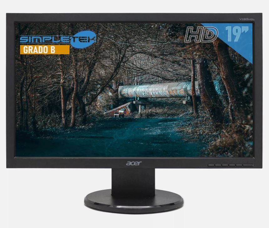 ACER V193HQL SCHERMO MONITOR LCD DISPLAY 19" 16:9 WIDE PC VGA 1366 x 768- USATO con graffi