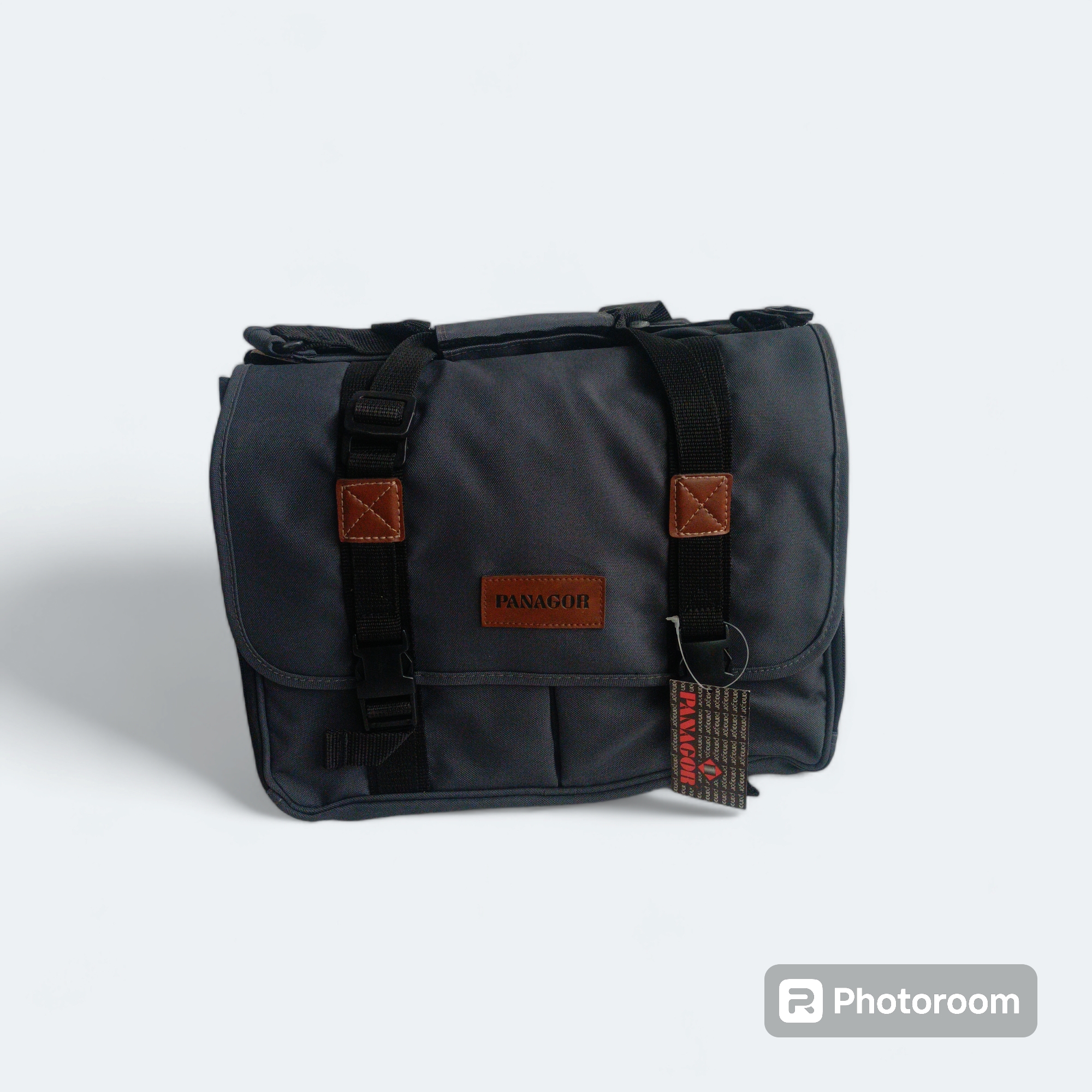 borsa fotografi panagor lavoro ufficio stoffa multitasca ventiquattrore colore blu scuro 35x28x12cm