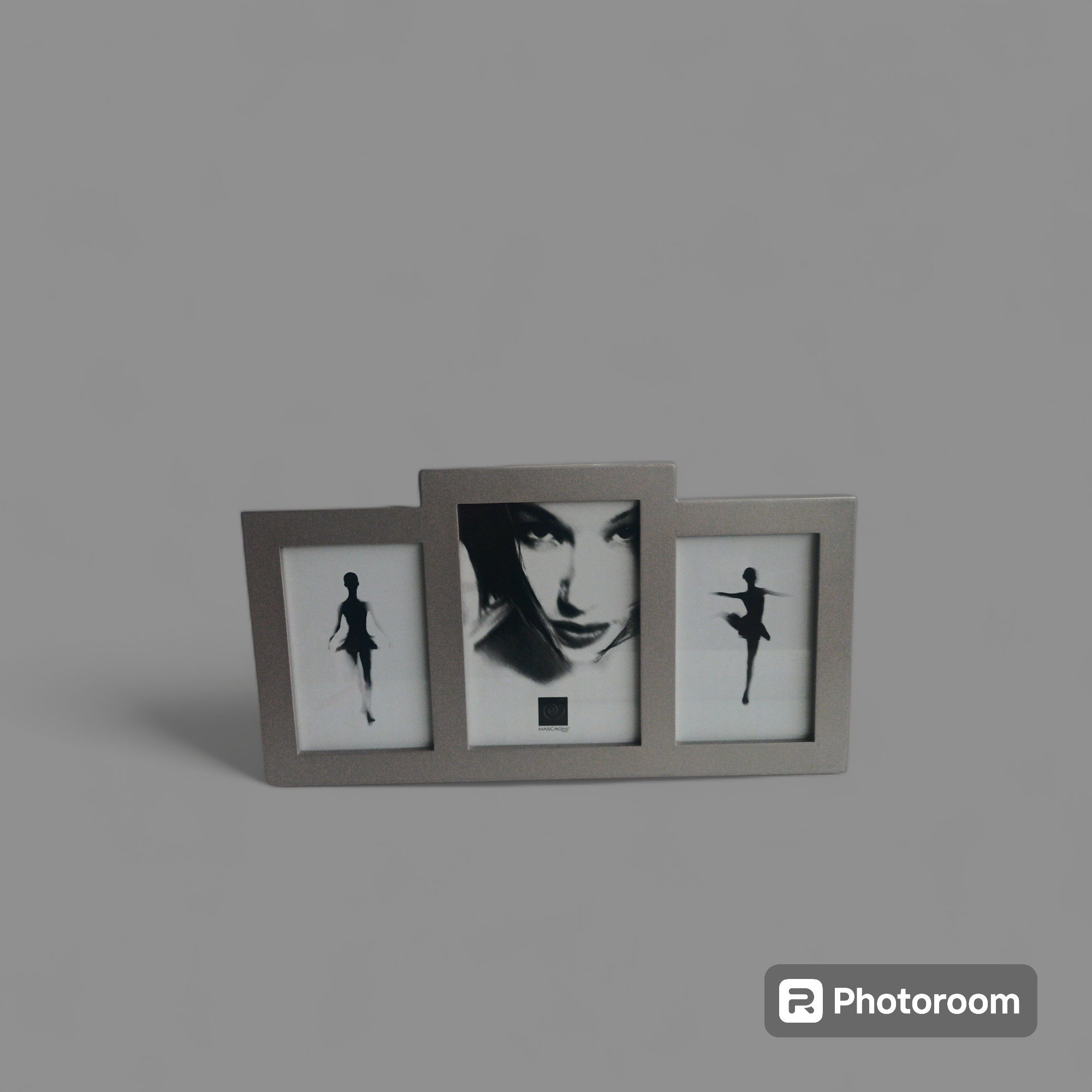 cornice quadro mascagni grigia tripla foto 39.5x21.5cm