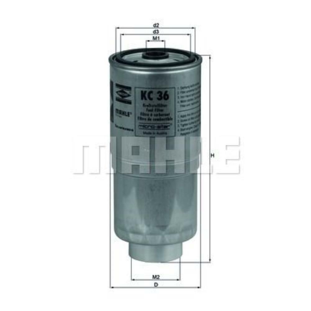 BOSCH 1457434405 MAHLE KC36 FILTRO CARBURANTE N4405 Diesel Fuel Filter For Classic AUDI 100 2.5 TDi