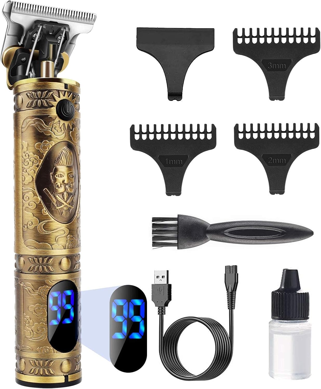 Tagliacapelli Uomo Professionale,Trimmer 0mm,Macchinetta per Capelli,Rasoio per Capelli USB Ricaricabile Impermeabile Portatile Rasoio Elettrico Barba,Schermo LED,Adatto Adulti e Barbiere NUOVO MAI USCITO DALLA SCATOLA