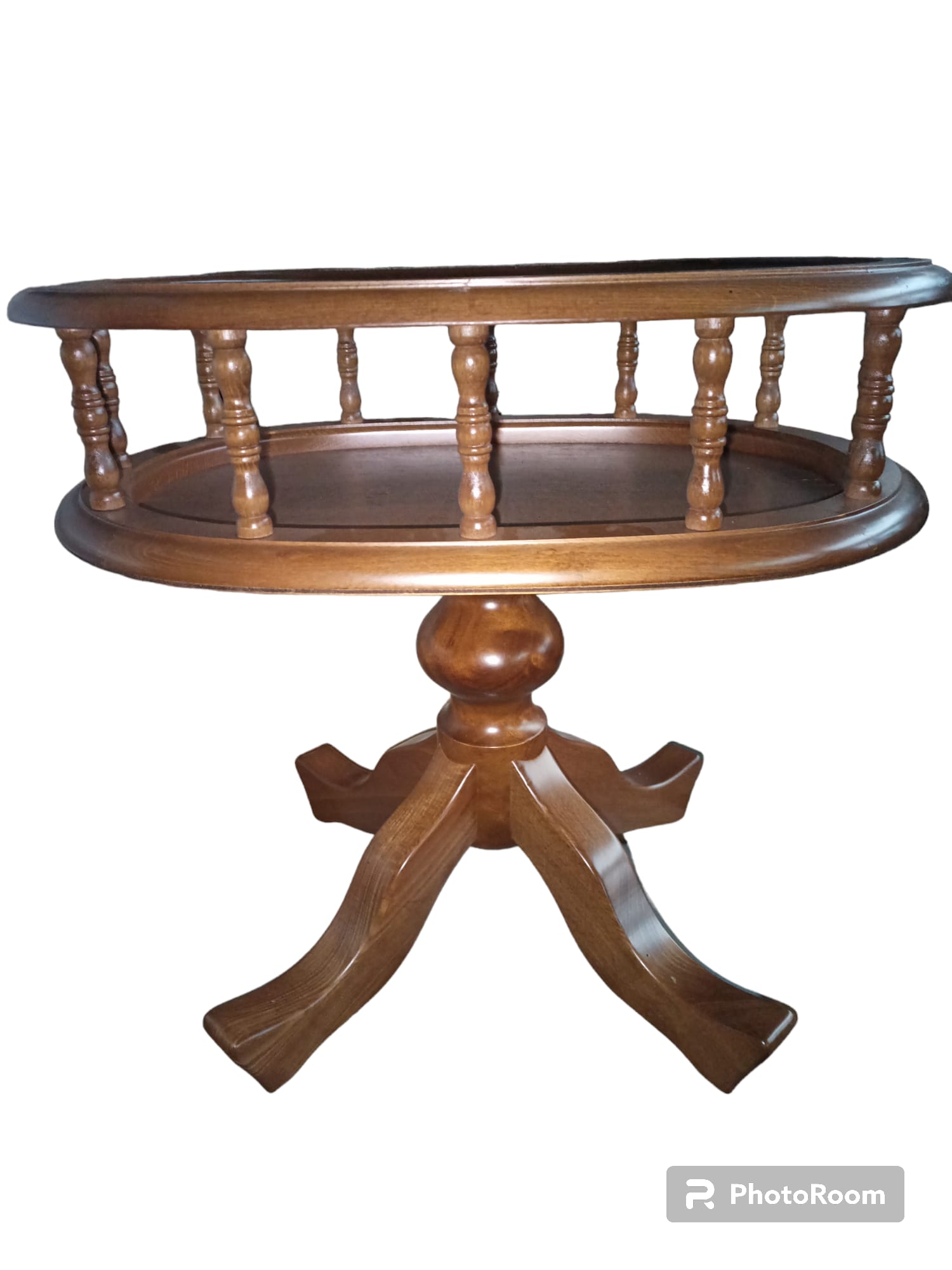 Tavolino noce ovale 48x43x54