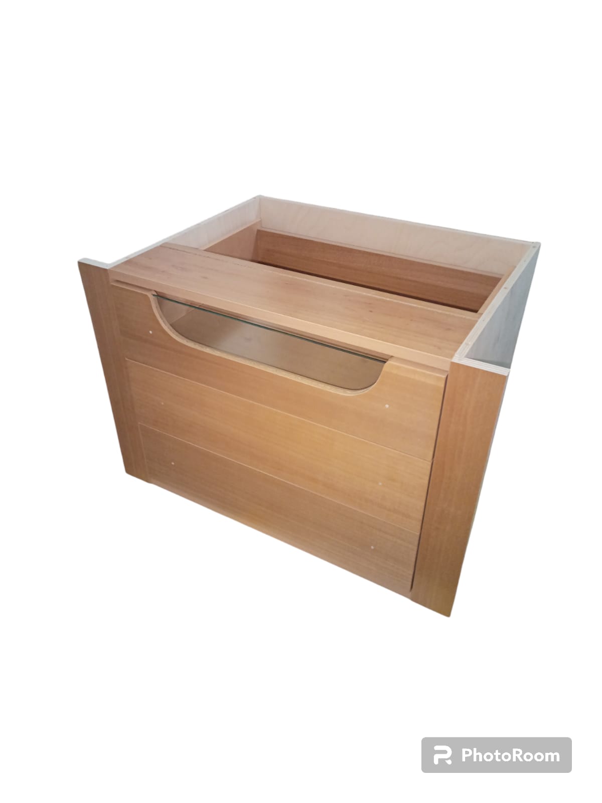 comodino in legno da incasso 3 cassetti 59x46x46,5 (ingombro massimo con aletta 70cm)