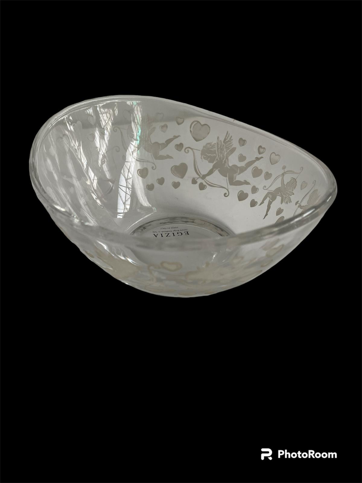 coppetta onda cupido bianco linea egizia filo d'oro