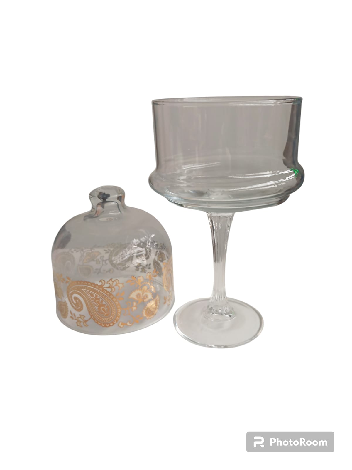 porta caramelle baratolo in vetro footed candy box samarah gold ivory linea egiza filo d'oro