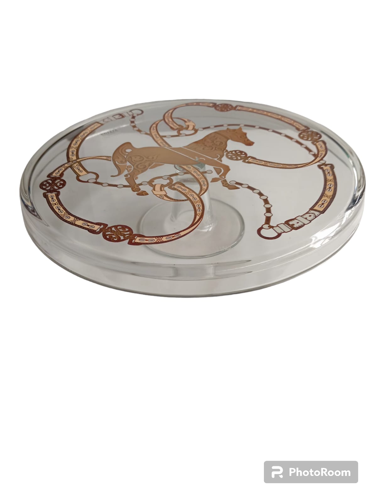 porta torta alzata footed plate cake horses g&b linea egizia filo d'oro