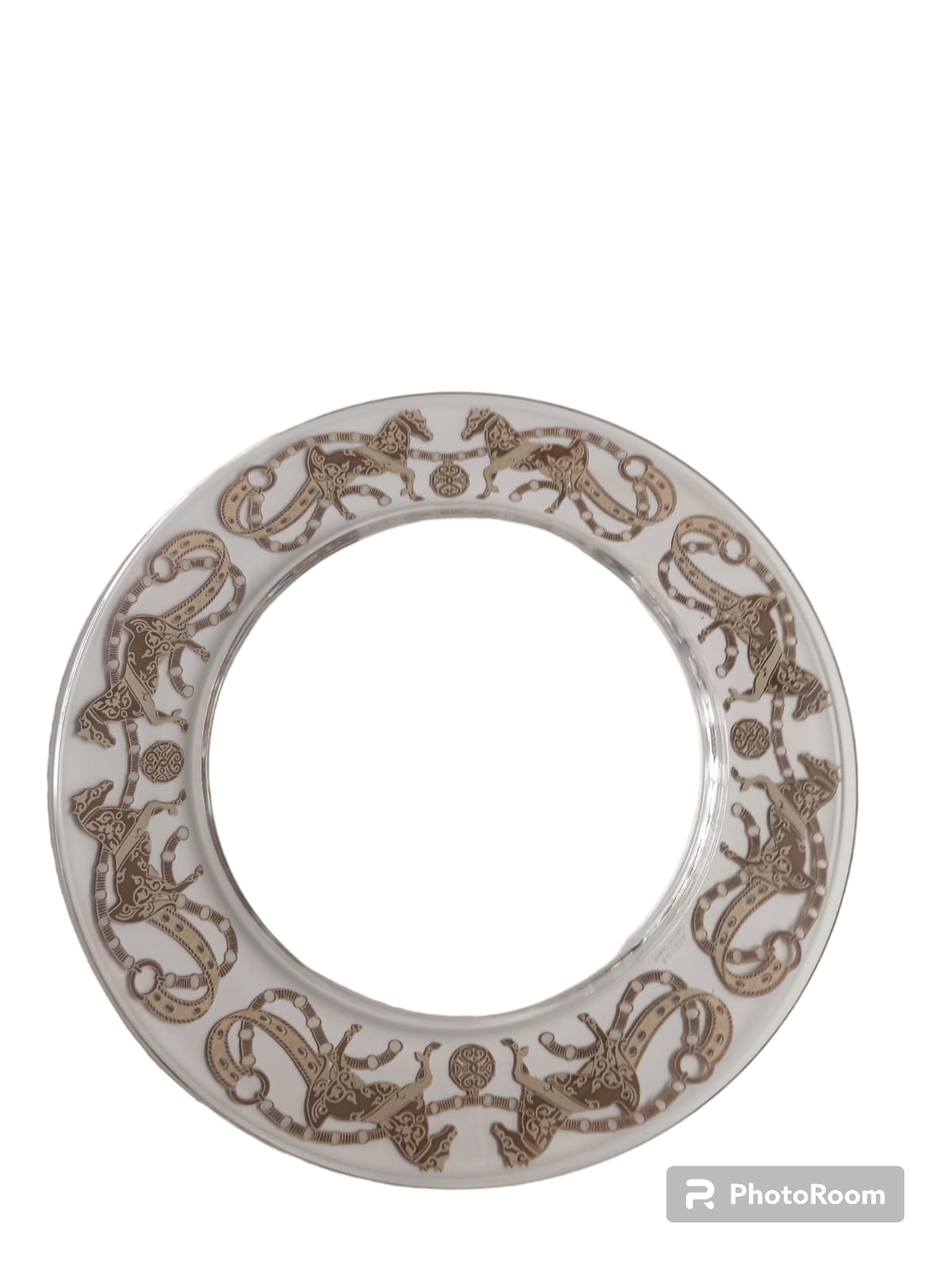 piatto charger plate horses gold & b d32 inea egizia filo d'oro
