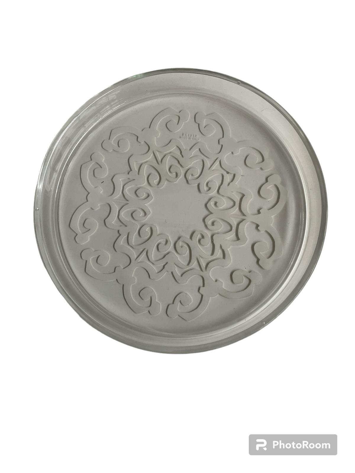 vassoio tondino piccolo chateau blanc linea egizia filo d'oro