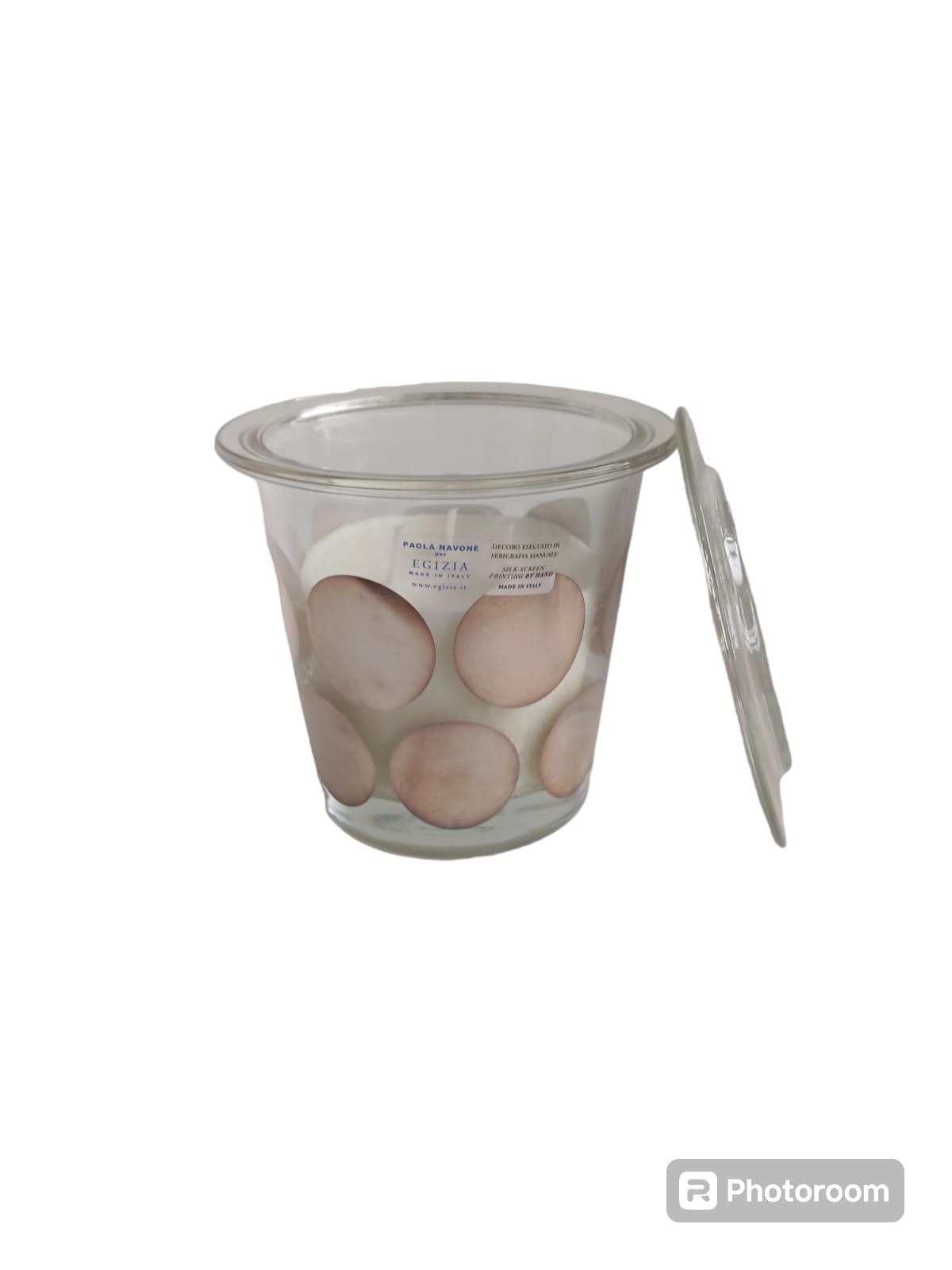 candela bougie large punto argento d13.5 h12.5cm linea egizio