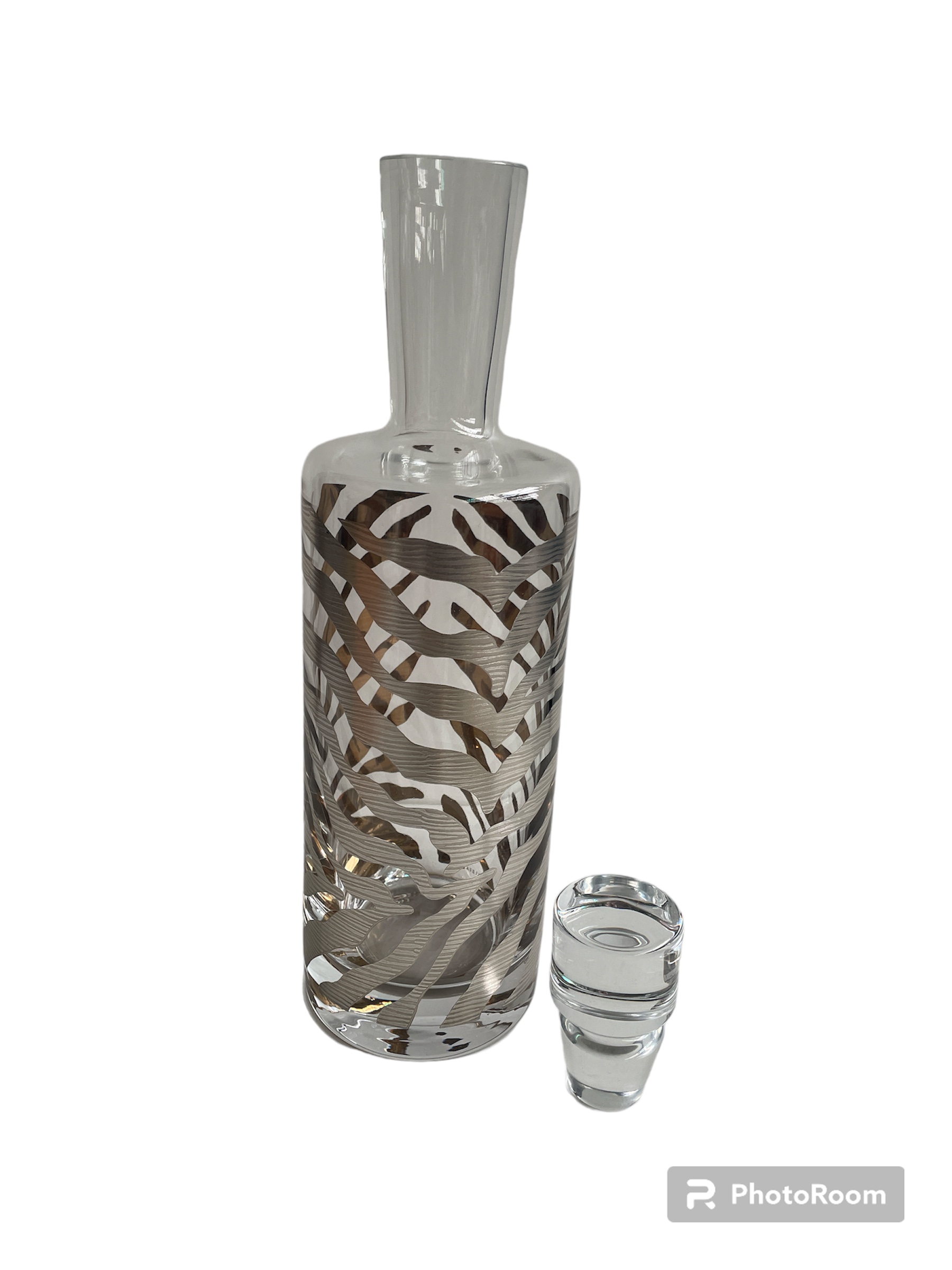 bottiglia cilindrica anmale zebra luxury argento/oro h35 linea egizia