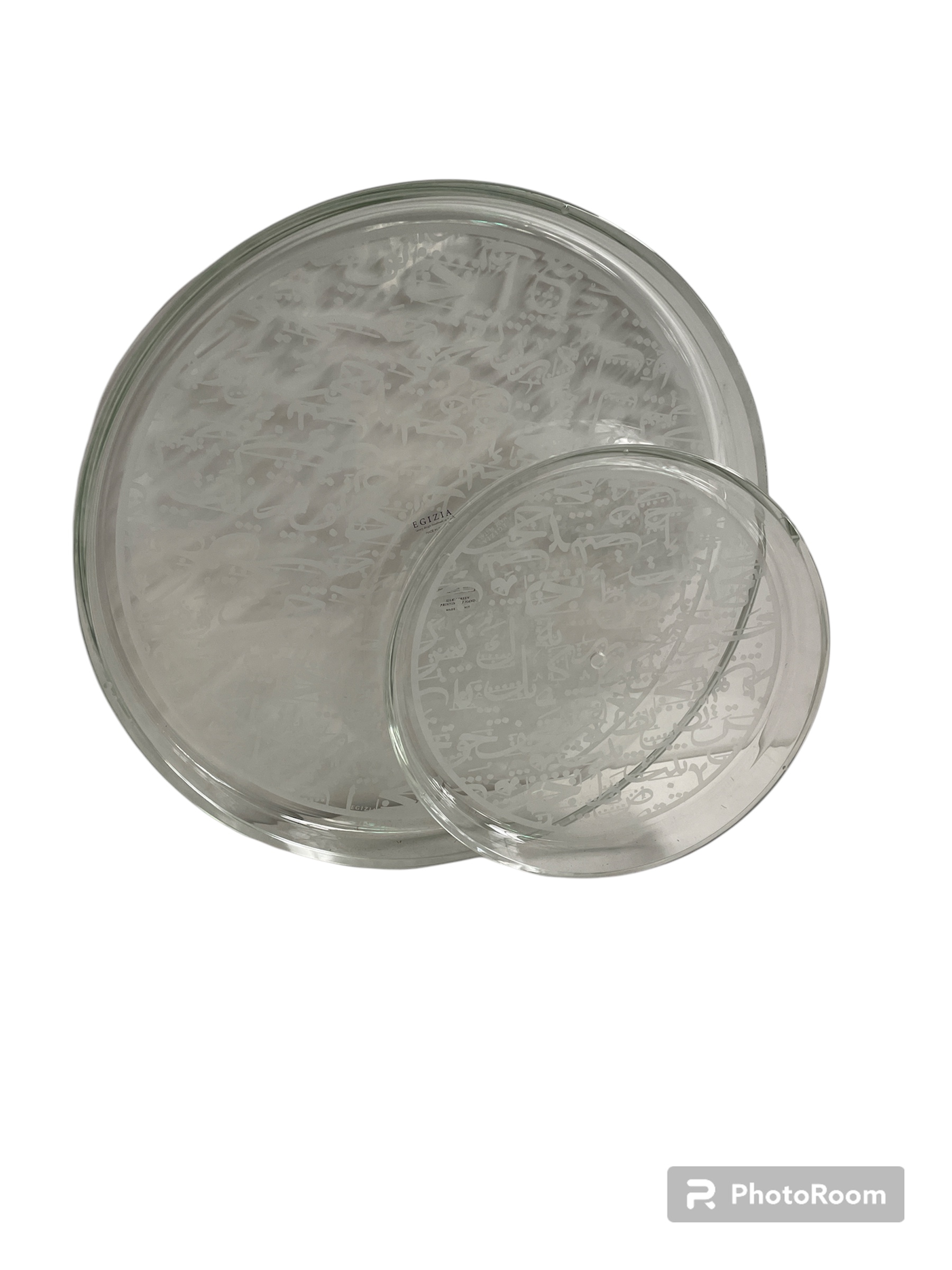 doppio piatto porta frutta senza supporti arabic alphabet 2 tiers fruit stand frosted without stands support d22 d35 linea egizia