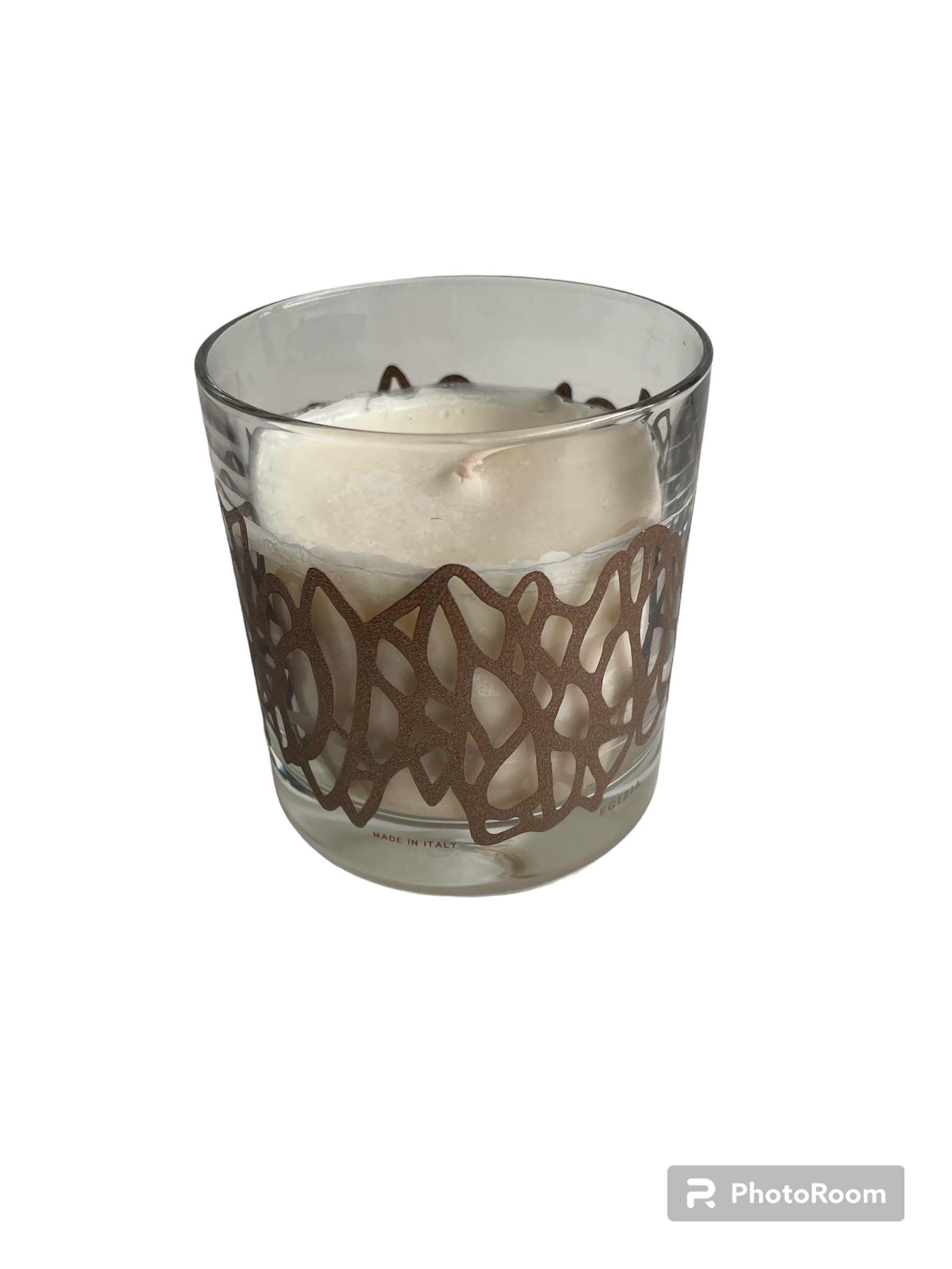 candela bougie rame - wood d8.5 h9cm linea egizia