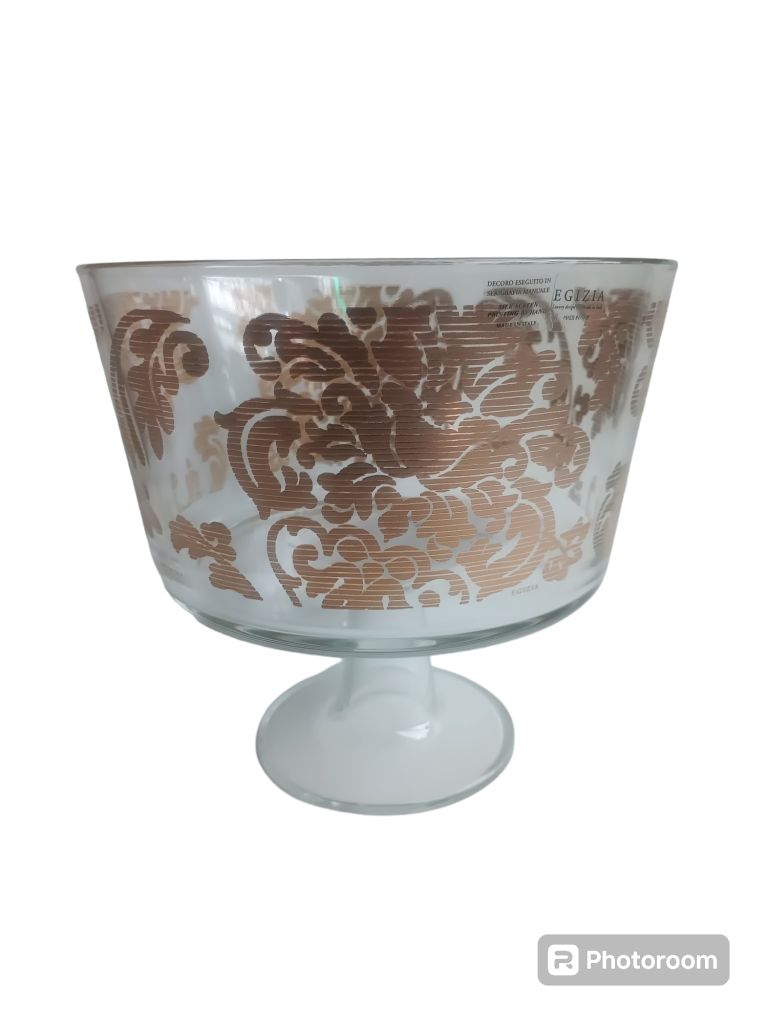 alzata portafrutta tissage oro d21 h19cm linea egizia filo d'oro