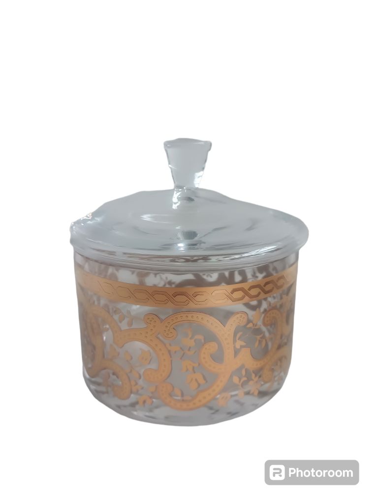 barattolo c/coperchio siro/p romantic garden d12 h8cm linea egizia filo d'oro