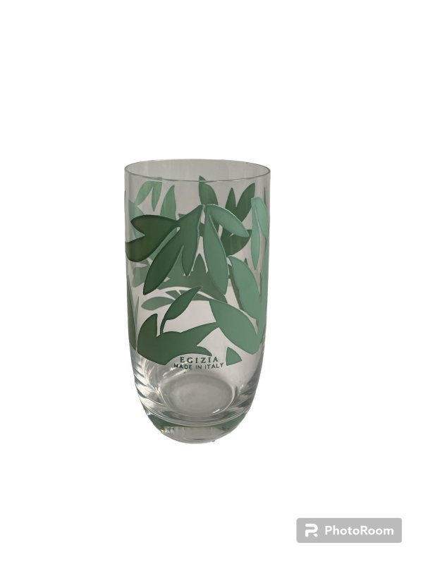 bicchieri box 6pz bibita 10oz peonia verde d5.5 h12cm linea egizia