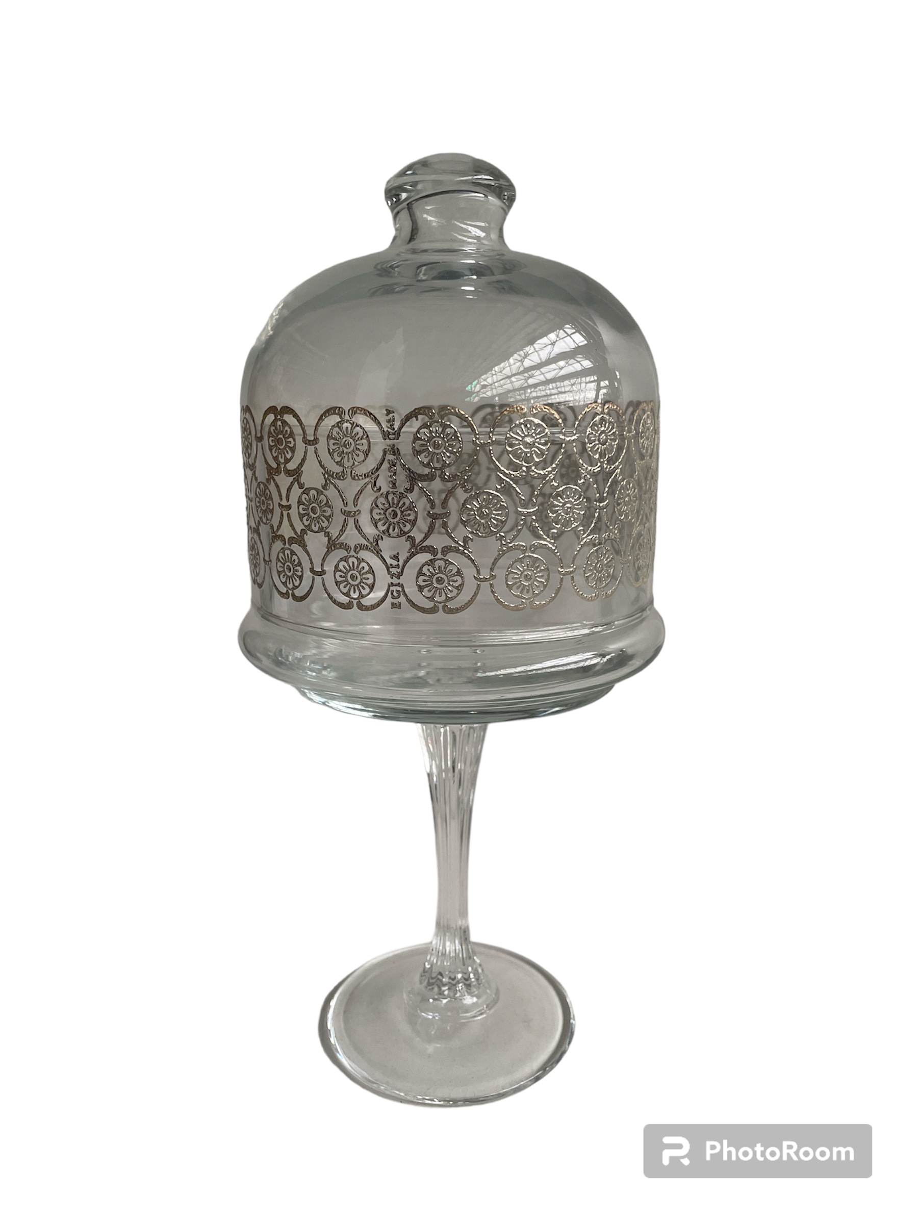 porta caramelle footed candy box alzatna c/campana grande white d10 h24cm linea egizia