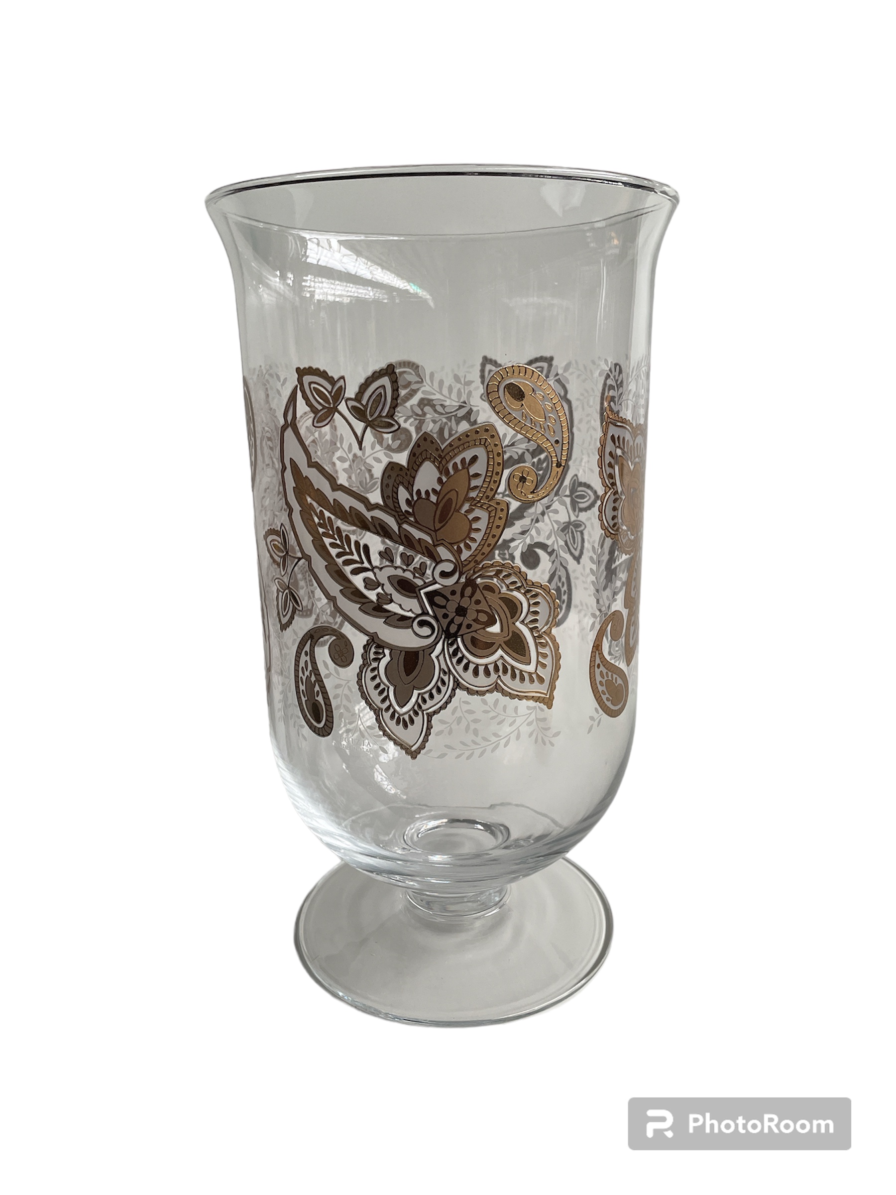 candeliere grande buta gold large candleholder d16.5 h30cm linea egizia