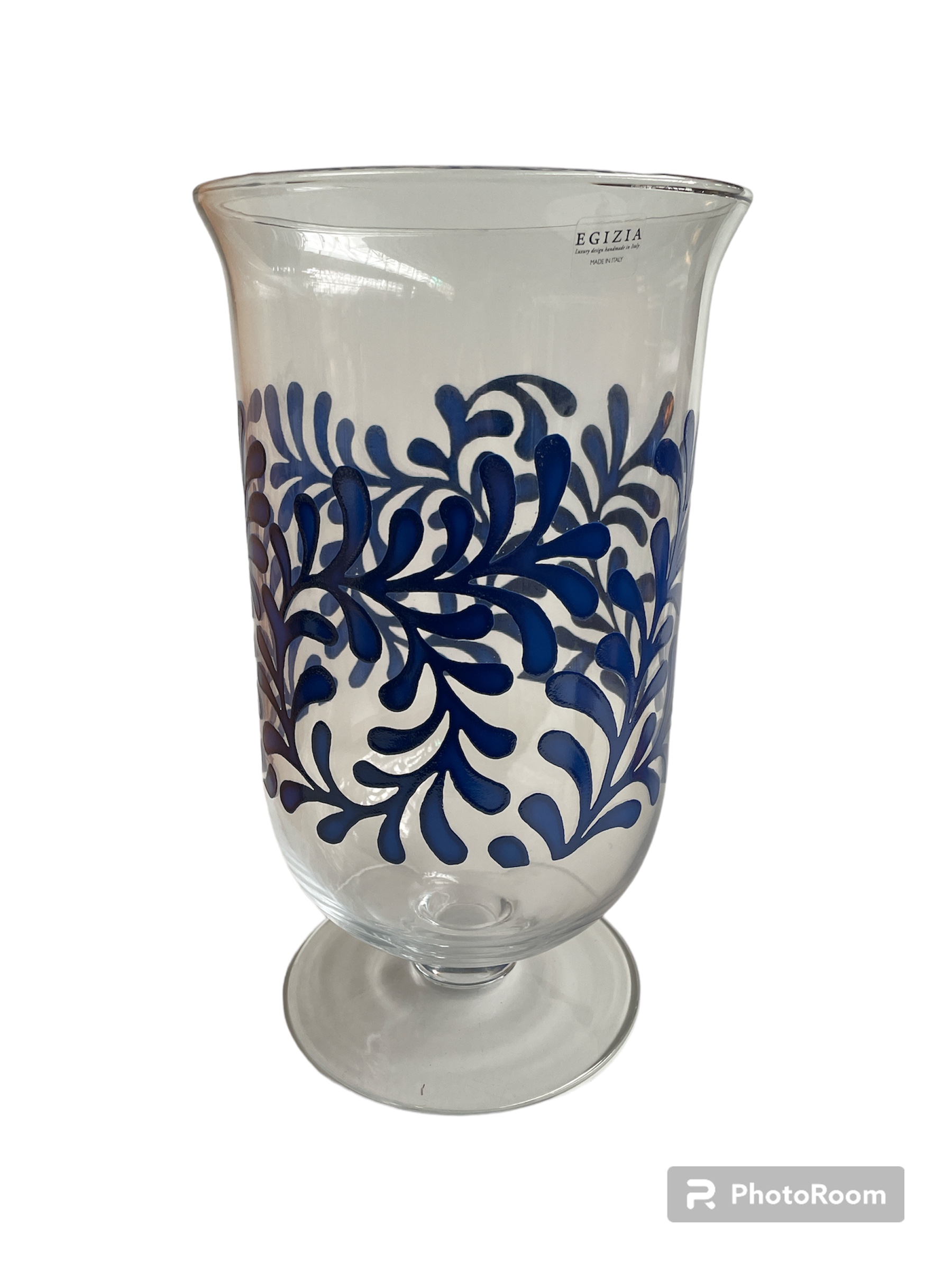 candeliere medio dulcamara blu d17 h30cm linea egizia