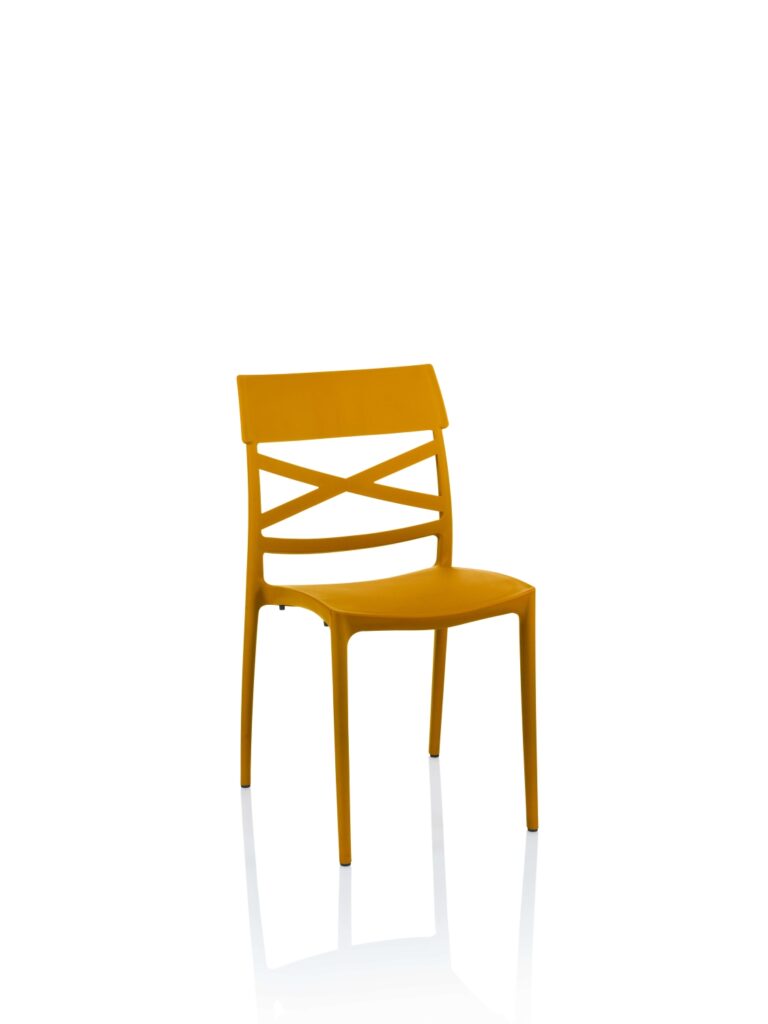 12pz Sedia da giardino in Plastica Folk Senape