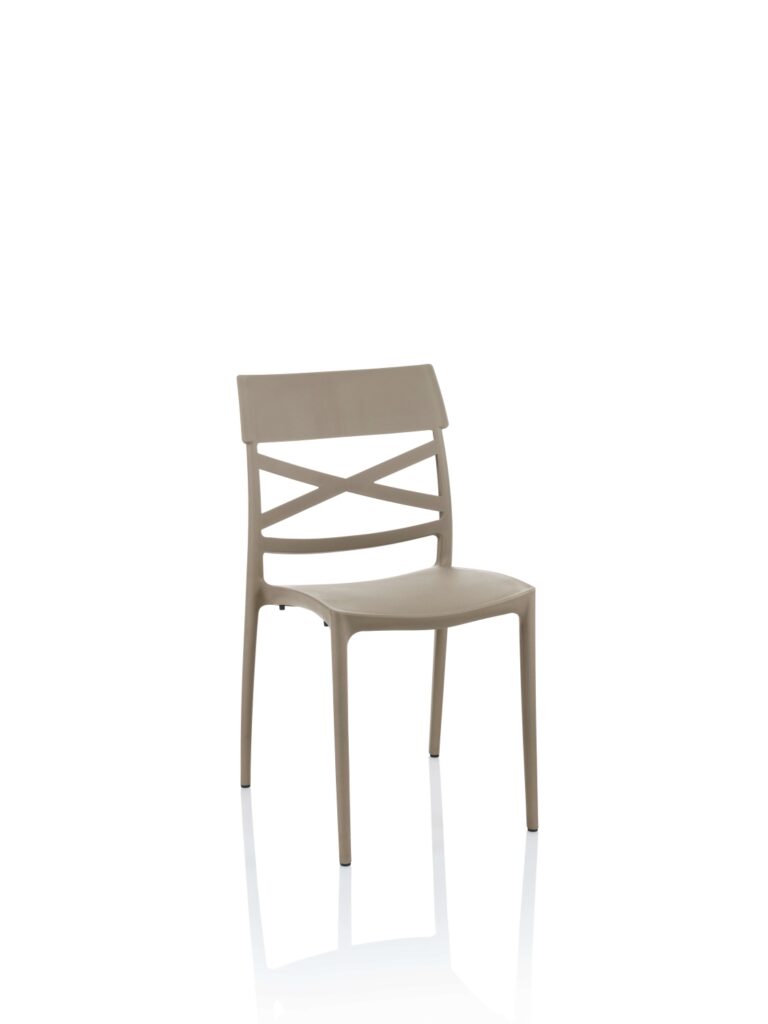 12pz Sedia da giardino in Plastica Folk Tortora