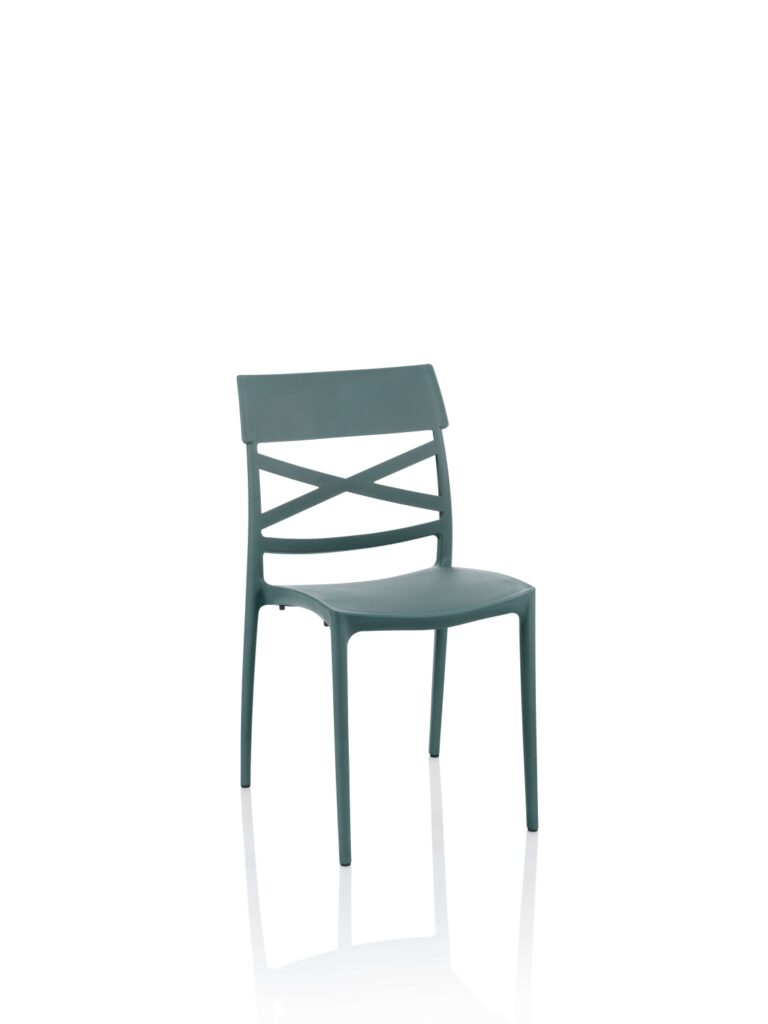 12pz Sedia da giardino in Plastica Folk Grigio Metal