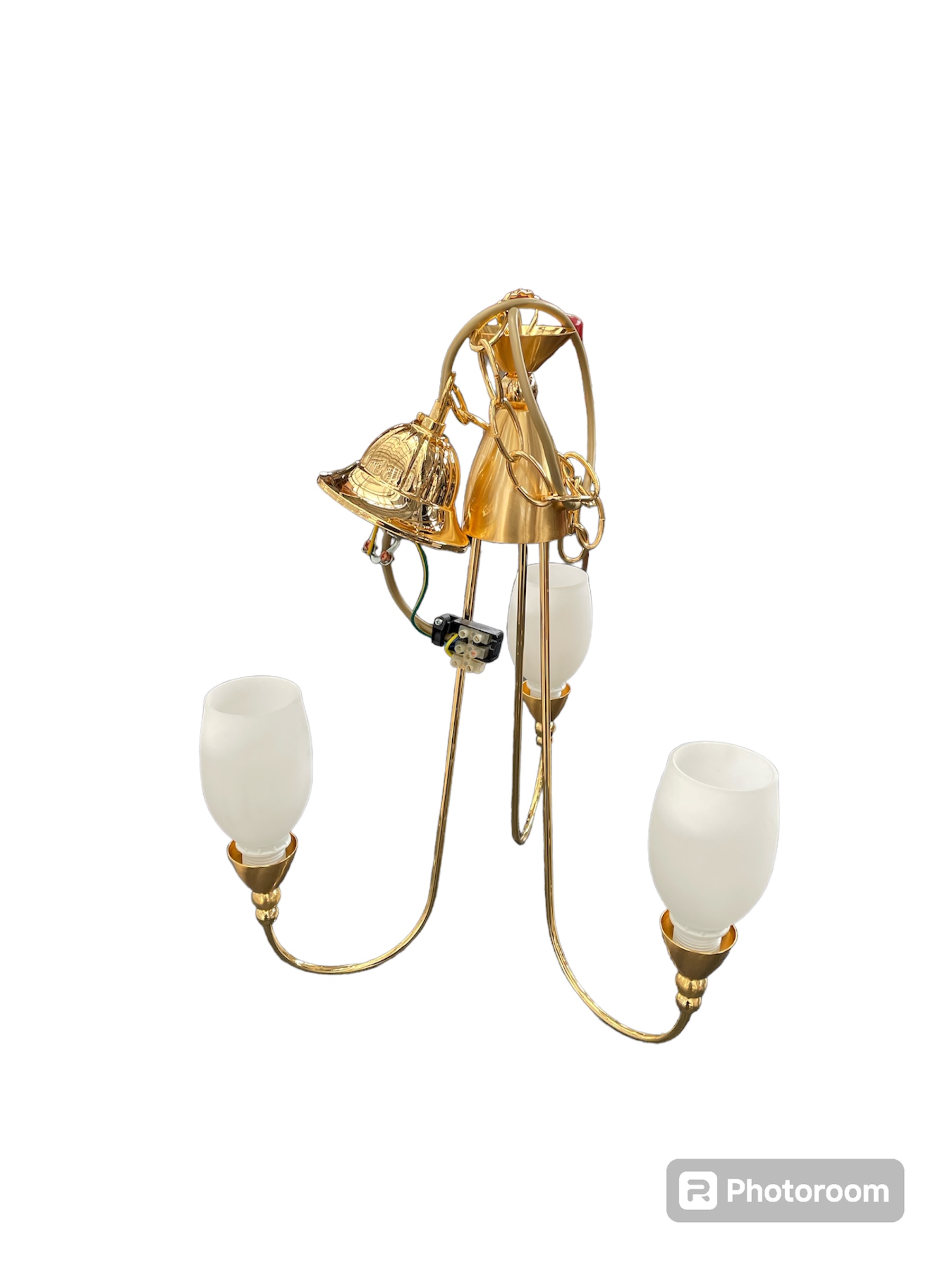 Lampadario a sospensione colore d'oro 3 luci h48cm