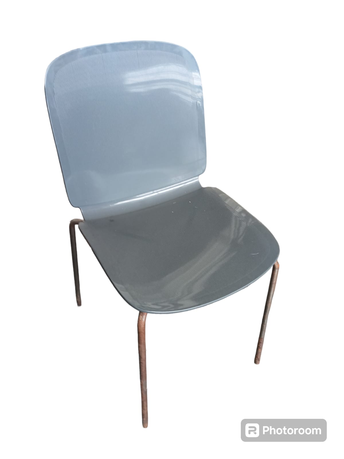 Sedia "Pippo" color grigio (set 4 pezzi) - gambe arrugginite