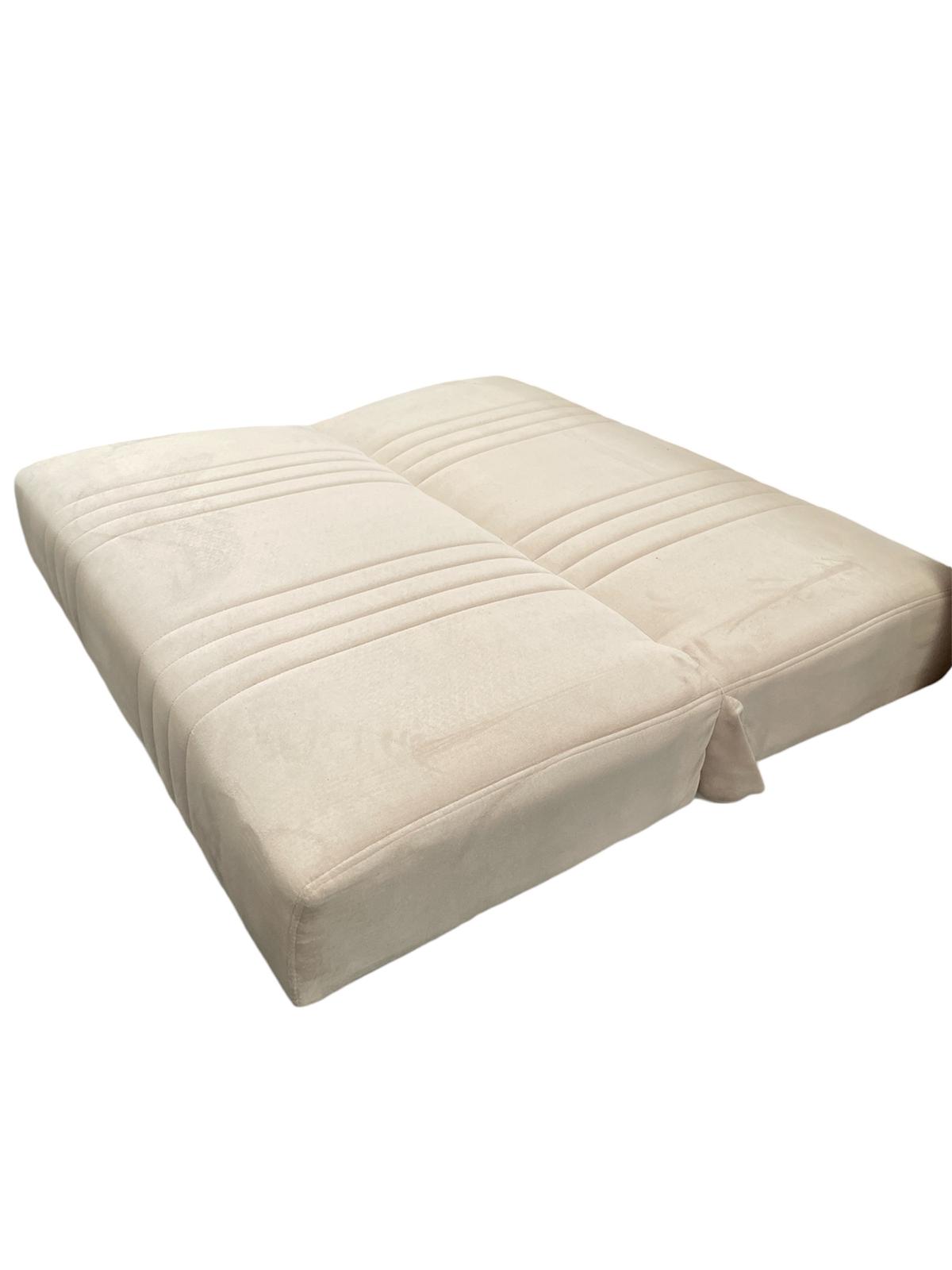 DIVANO LETTO VELLUTO ROSETTO CHIARO 120x110x40 (l'articolo si presenta sporco)