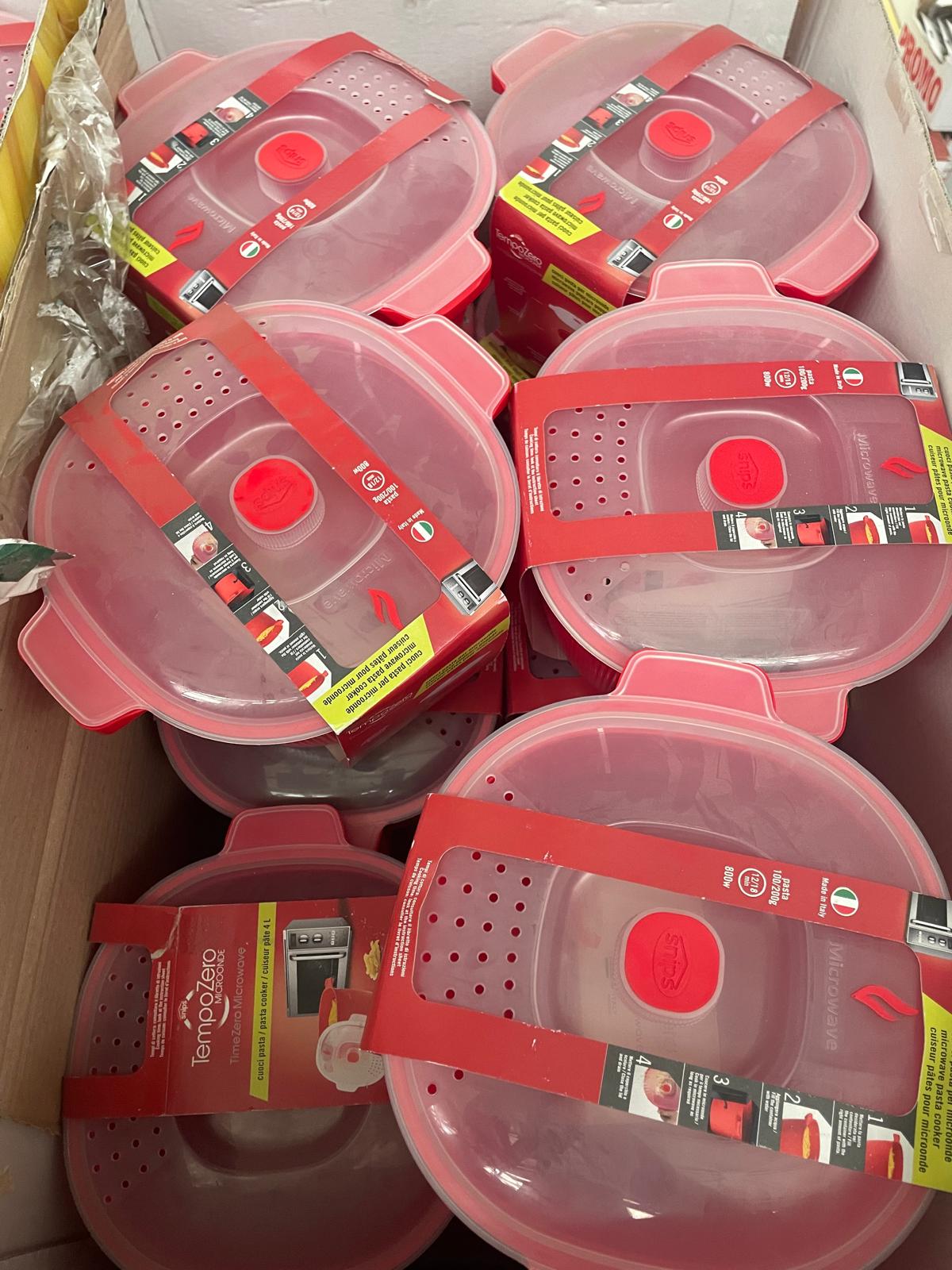 contenitore salva freschezza alimentari tupperware rosso coperchio trasparente (numeri pezzi indicativo)