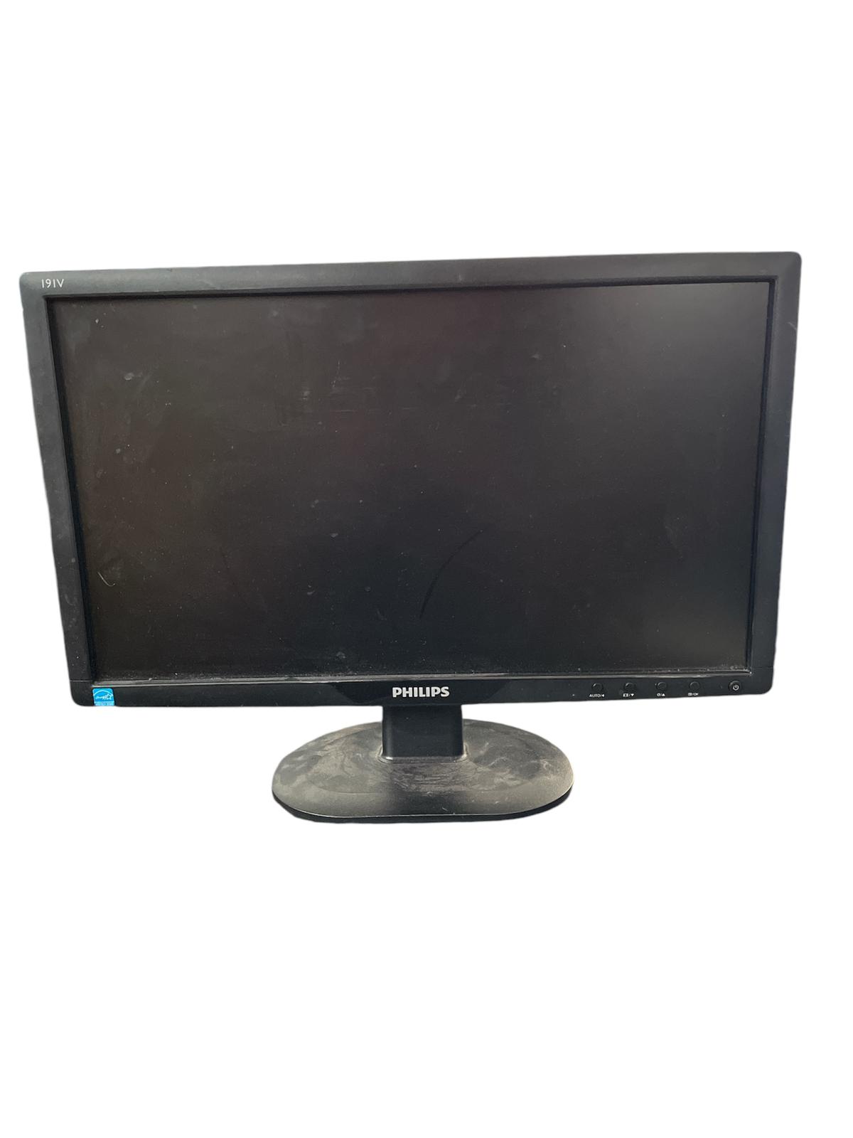 Monitor lcd philips 191V 18,5" vga dvi-d dotato di cavo alimentazione USATO con graffi