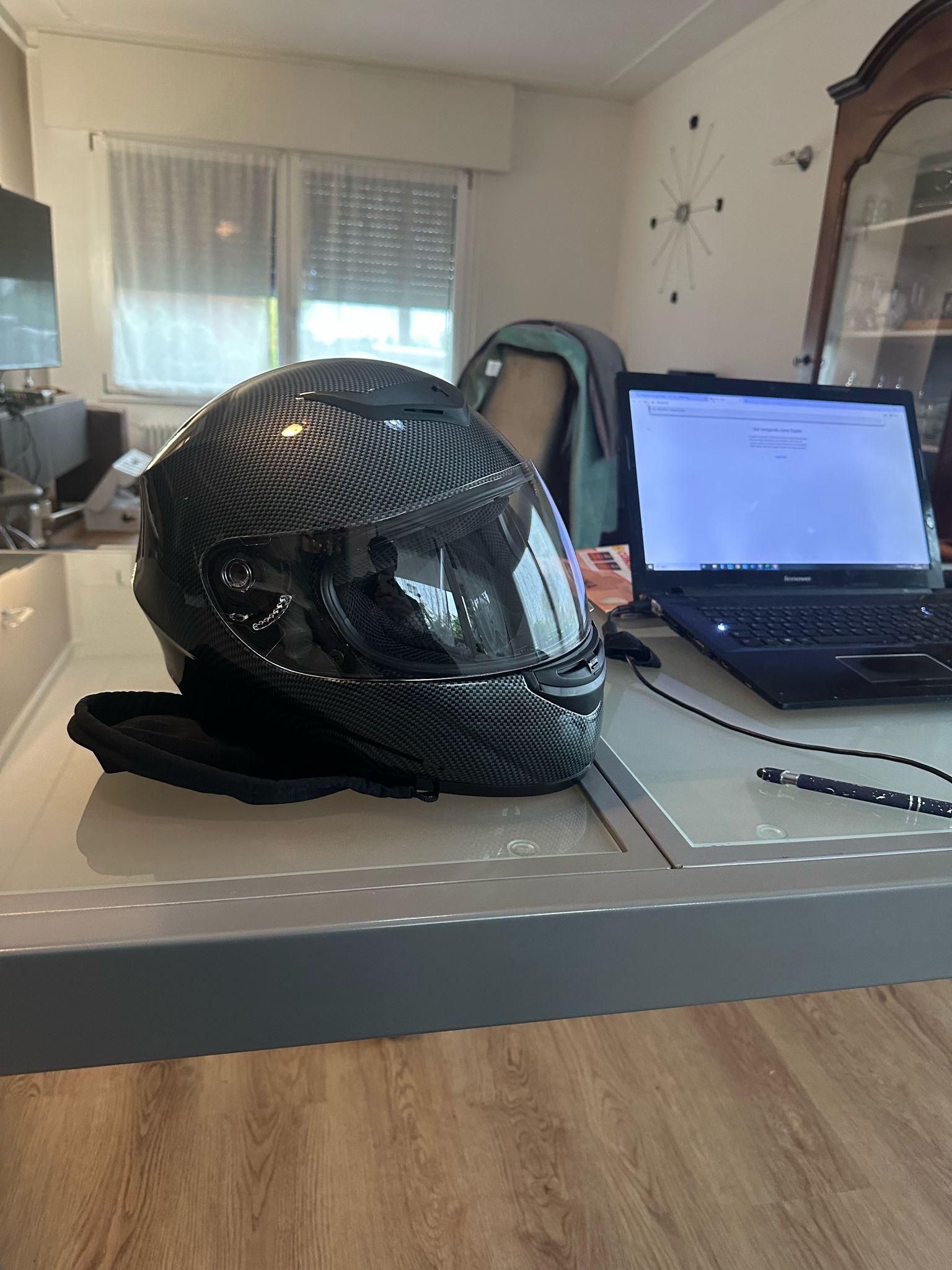 Casco moto pari al nuovo mai usato  integrale per Adulti Approvato ECE Caschi Traspiranti Protezione di Sicurezza M (57-58cm) Fibra di Carbonio
