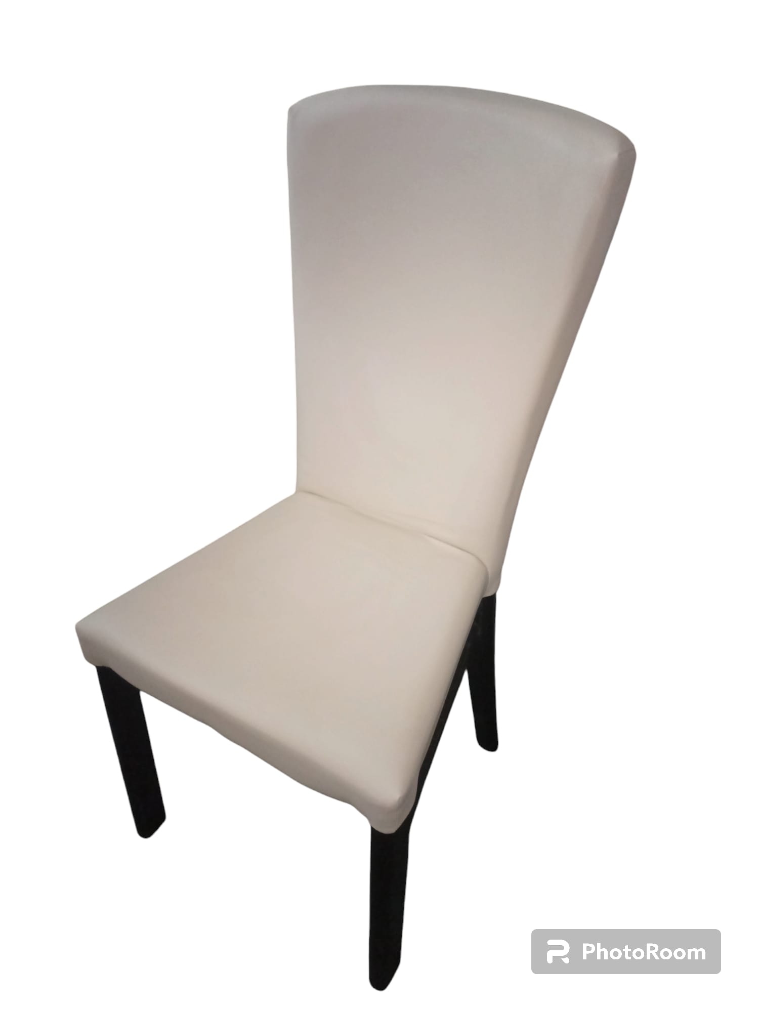 Sedia imbottita in ecopelle color panna