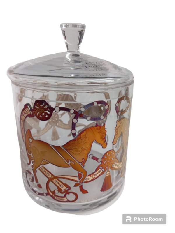 porta caramelle vaso in vetro con coperchio barattolo scatola siro draghi spadafora linea egizia filo d'oro