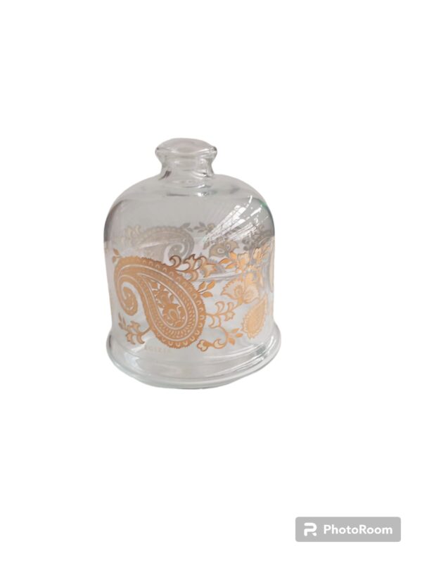 barattolino in vetro con coperchio small dome with container samarah gold ivory linea egizia filo d'oro