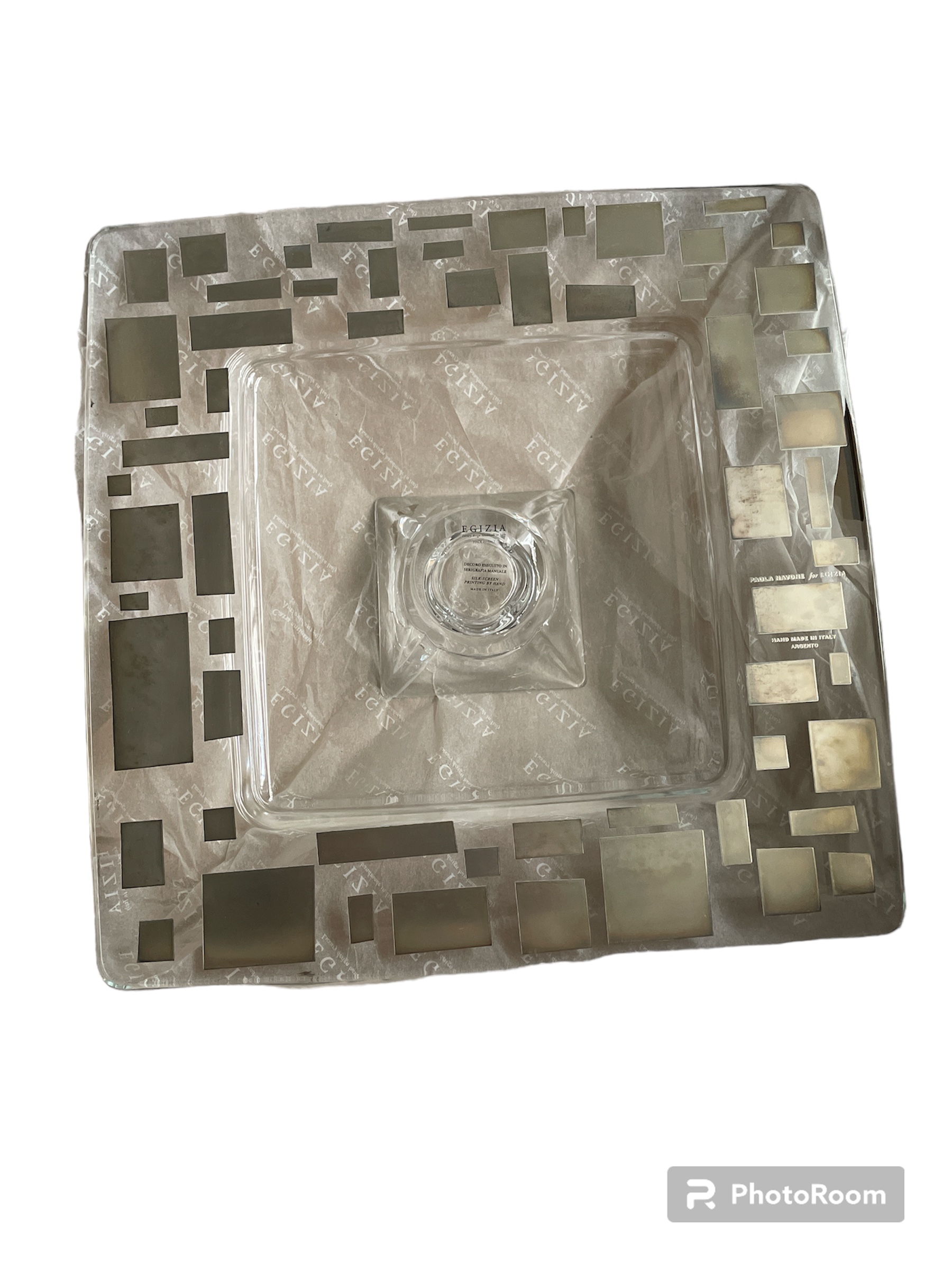 squared foot.cake porta torta plate fusion 01 quadrotto 32x32cm linea egizia