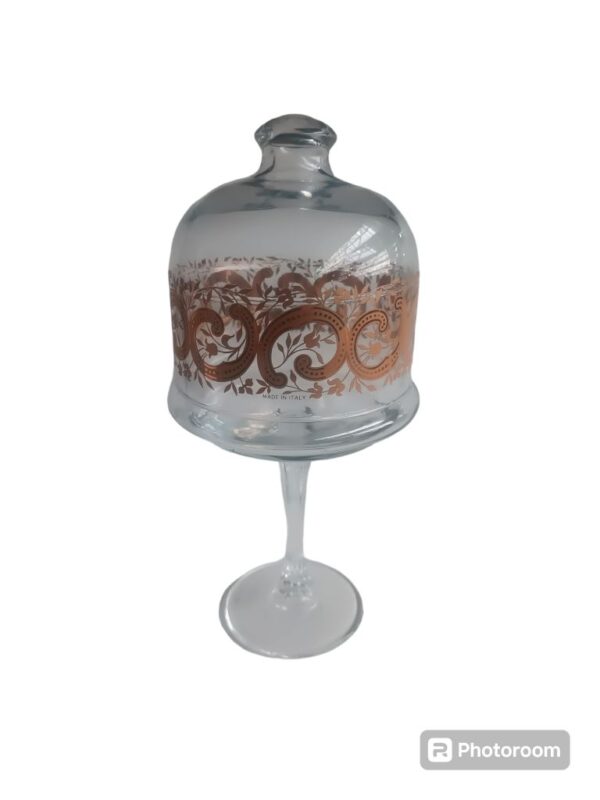 alzatina c/coperchio cupola g romantic d10 h22cm linea egizia filo d'oro