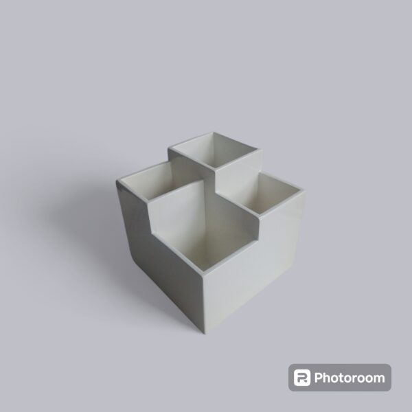 portapenne mascagni contenitore bianco cubi sfasati 16x16cm