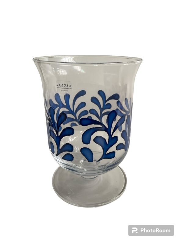 candeliere piccolo dulcamara blu d14.5 h20cm linea egizia
