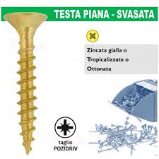 Vite svasata autofilettante ottonata 20x3mm 10pz