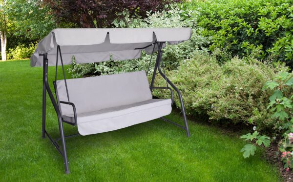 Dondolo 3 posti Hinode modello Classic 9400 189x156x117 cuscini tele color tortora