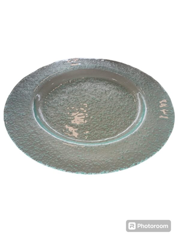 Piatto in vetro artigianale fatto a mano centrotavola con bolle diametro 60cm BASSO 6CM