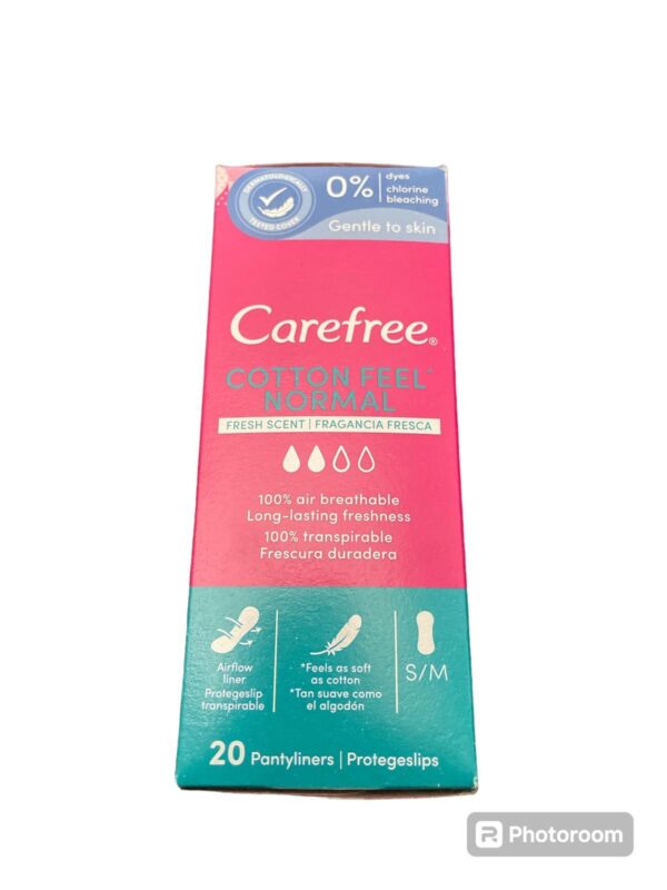 Carefree Salvaslip Cotton Feel Normal con profumo di aloe vera, 100% traspirante per una sensazione di freschezza di lunga durata, taglia normale 20 pezzi