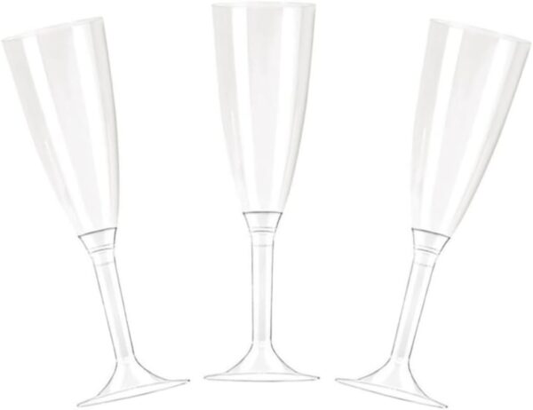 PZ 50 CALICE FLUTE TRASPARENTE CHAMPAGNE BICCHIERI PROSECCO TRASPARENTI HAPPY HOUR APERITIVO APERICENA