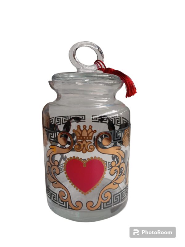 barattolo in vetro con coperchio lidded jar mek big frida linea egizia filo d'oro